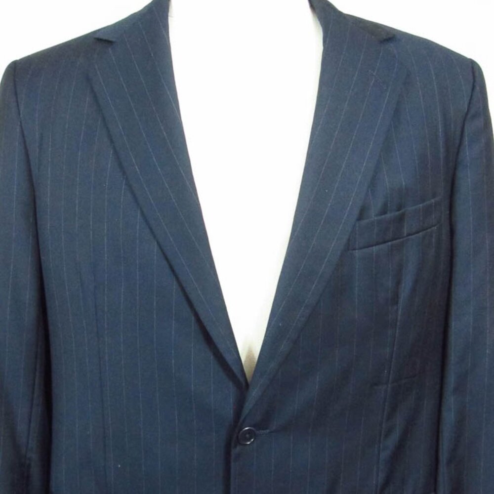 Brooks Brothers Golden Fleece Gray Stripe Loro Piana Super 120s Suit 42L 36x31